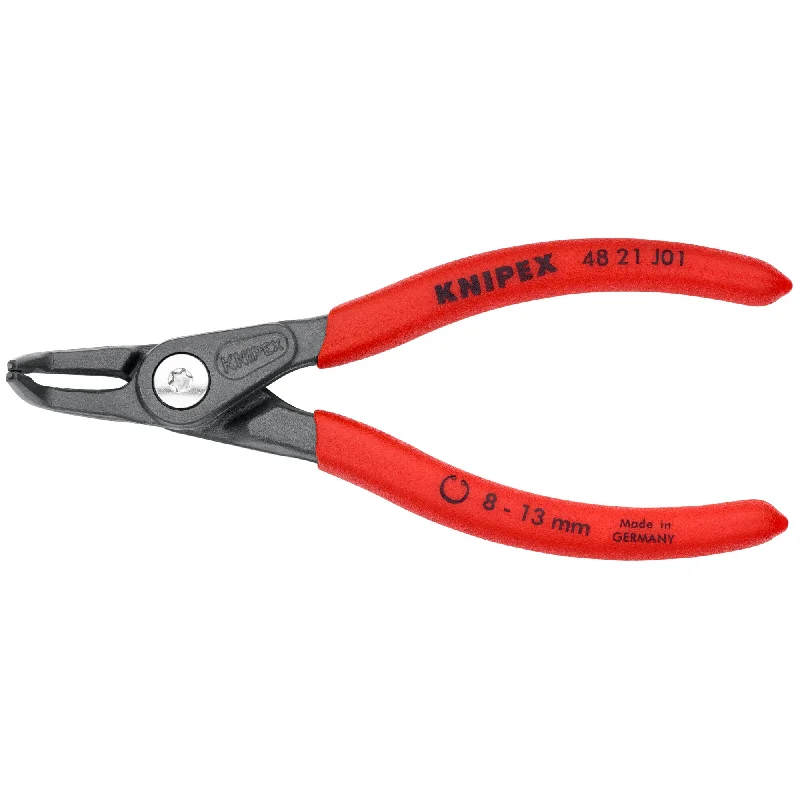 Pliers for plumbing repairs and installations-Knipex 48 21 J01 5 1/8" Internal 90° Angled Precision Snap Ring Pliers