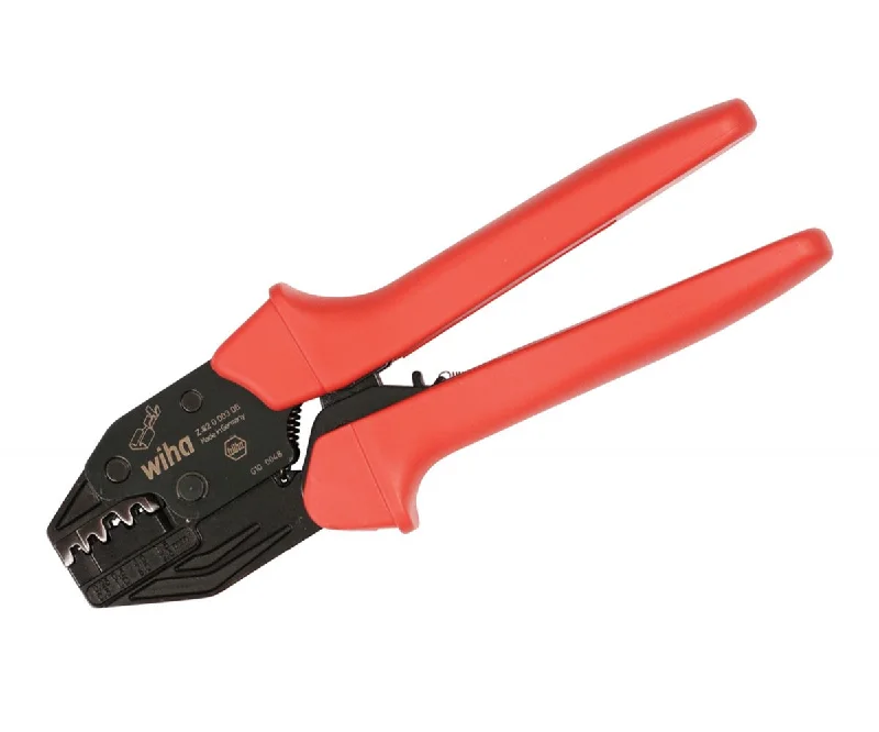 Pliers for cutting and twisting wire in electronics-Wiha Tools 43624 Ratchet Crimper Push on Terminals