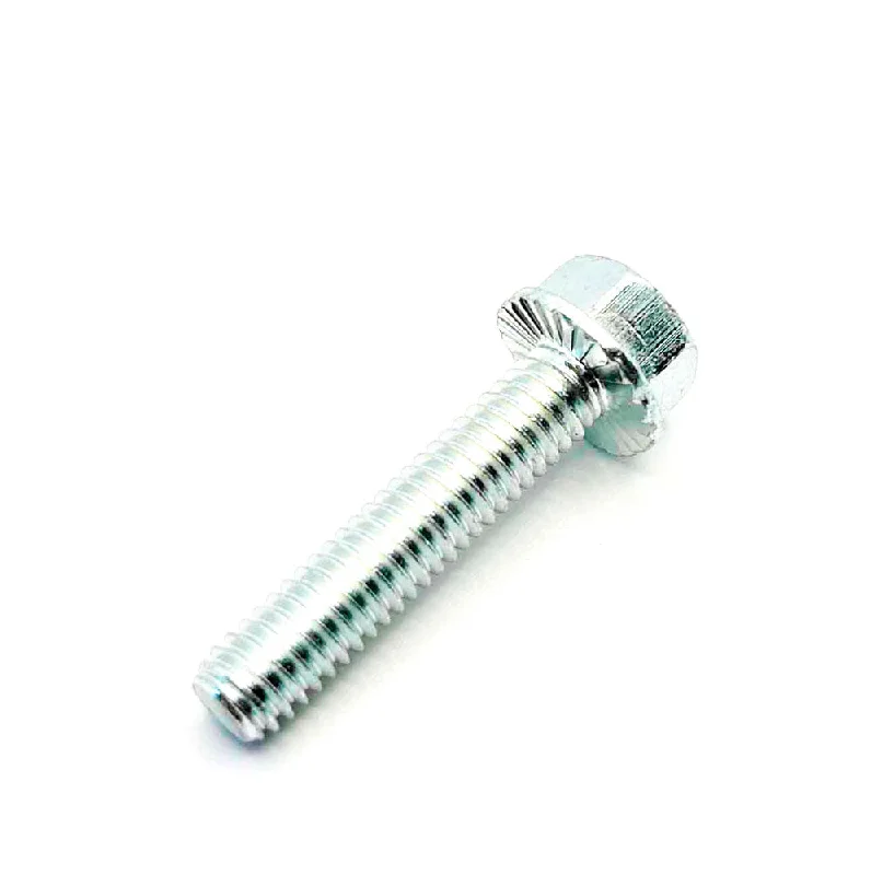 Bolts with anti-vibration properties for machinery-5/16-18 X 1-1/2in UNC Grade 5 Serrated Flange Bolt Clear Zinc