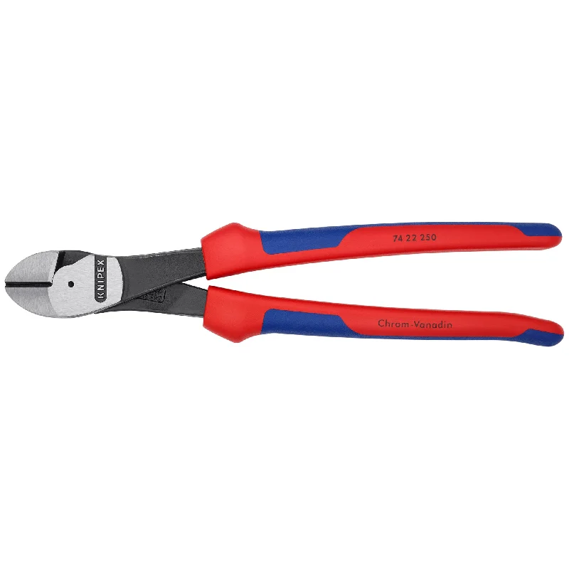 Professional-grade pliers for construction work-Knipex 74 22 250 10" High Leverage 12° Angled Diagonal Cutters