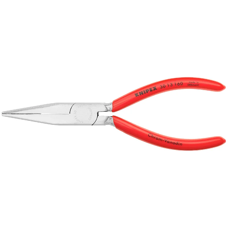 Self-locking pliers for hands-free use in tough jobs-Knipex 30 13 160 6 1/4" Long Nose Pliers-Flat Tips