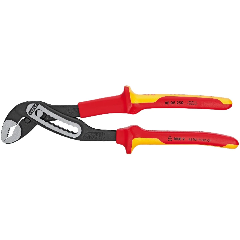 Pliers for wire stripping and cutting tasks-Knipex 88 08 250 US 10" Alligator® Water Pump Pliers-1000V Insulated