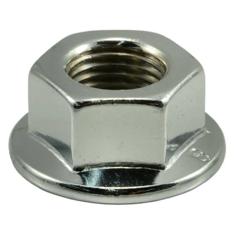 Stainless steel nuts for industrial use-12mm-1.25 Chrome Plated Steel Extra Fine Thread Flange Nuts