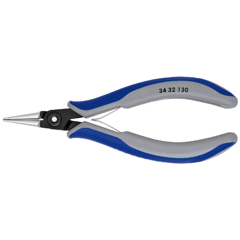 Fine-tipped pliers for intricate jewelry repairs-Knipex 34 32 130 5 1/4" Electronics Pliers-Round Tips