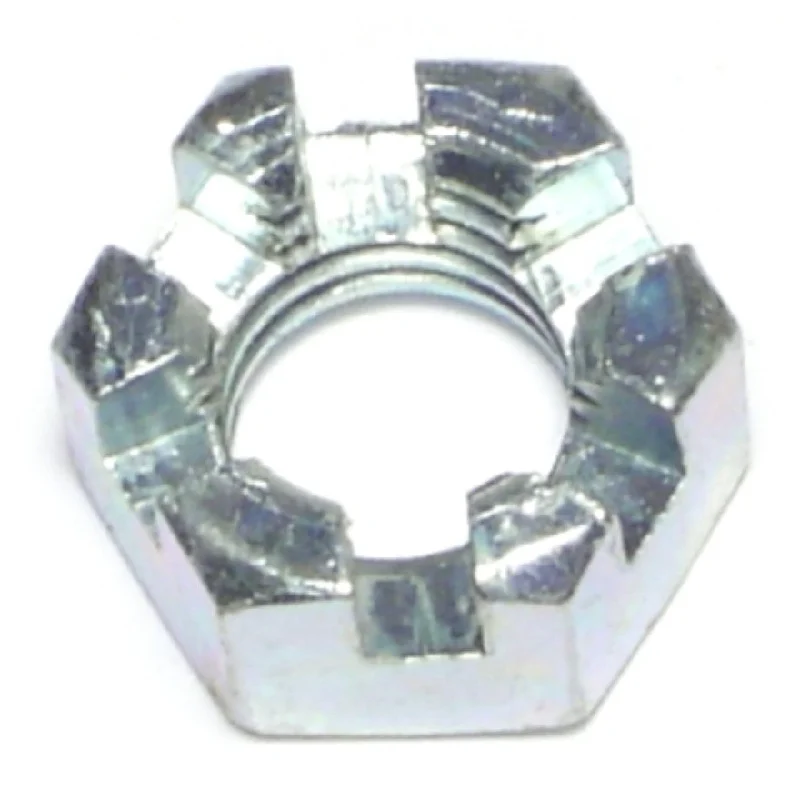 Square nuts for precise installations-1/2"-13 Zinc Plated Steel Coarse Thread Slotted Hex Nuts