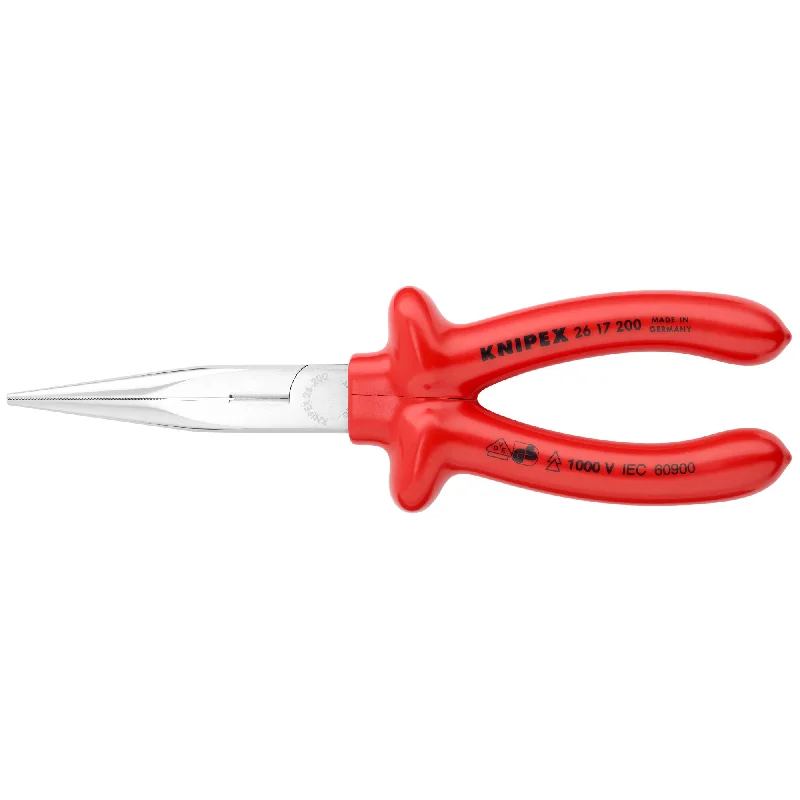 High-quality pliers for precise cutting-Knipex 26 17 200 8" Long Nose Pliers with Cutter-1000V Insulated