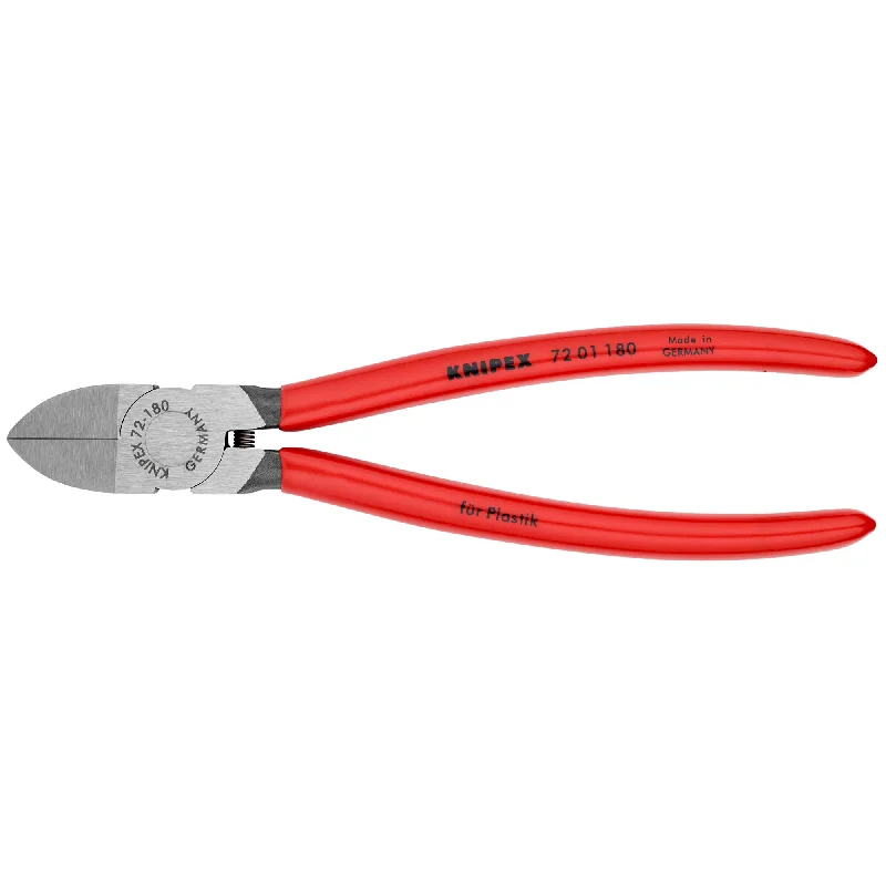 Heavy-duty combination pliers for gripping and cutting-Knipex 72 01 180 7 1/4" Diagonal Pliers for Flush Cutting Plastics