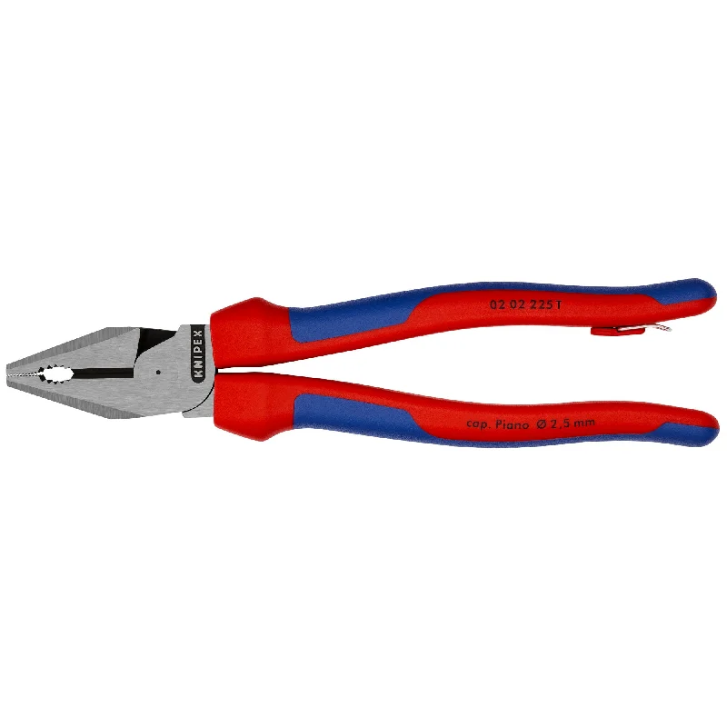 Mini pliers for jewelry making and crafts-Knipex 02 02 225 T BKA 9" High Leverage Combination Pliers-Tethered Attachment