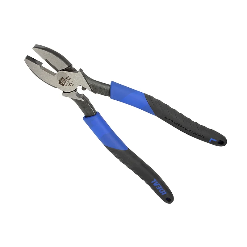 Multi-purpose pliers for home improvement-Ideal 30-3435 9-1/2" Linesman Plier w/New England Nose, Crimping Die & Fish Tape