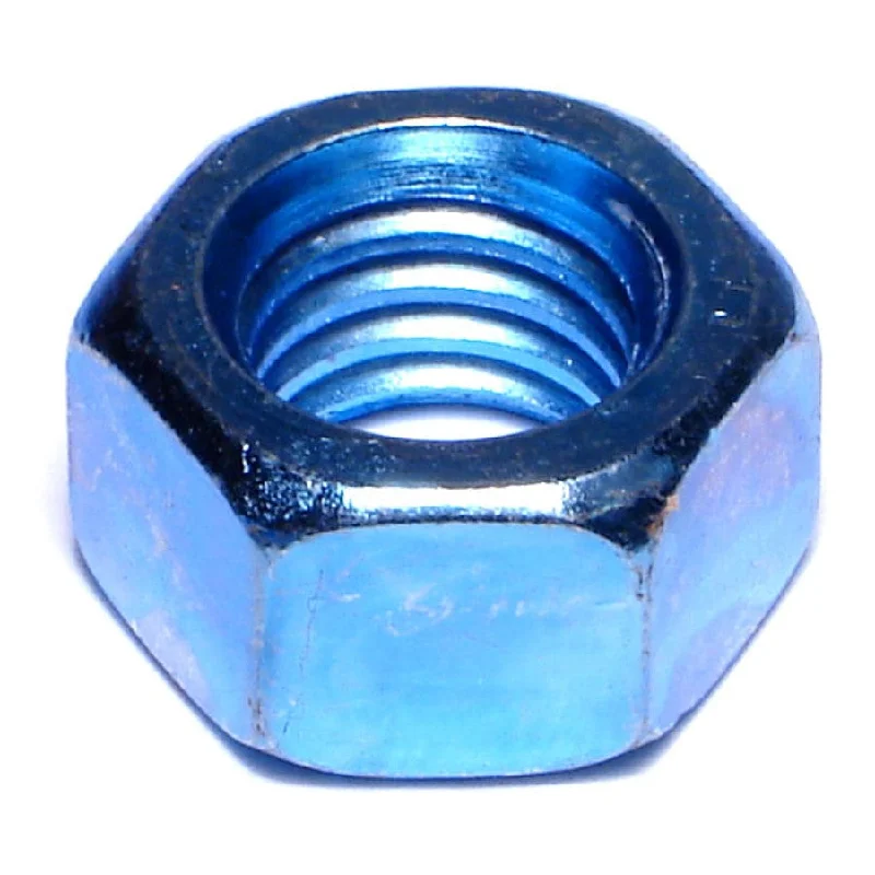 Dome-style nuts for smooth finishes-1/2"-13 Zinc Plated Grade 8 Steel Blue Rinsed Coarse Thread Hex Nuts