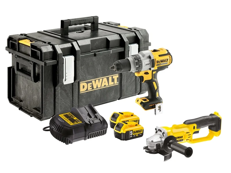 High-speed angle grinders for quick and efficient cutting-DeWalt 18v XR 3 Speed Drill & Grinder Kit(2 x 5Ah Batteries)