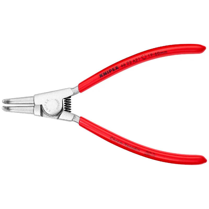 High-strength pliers for automotive repairs-Knipex 46 23 A21 6 3/4" External 90° Angled Snap Ring Pliers-Forged Tips