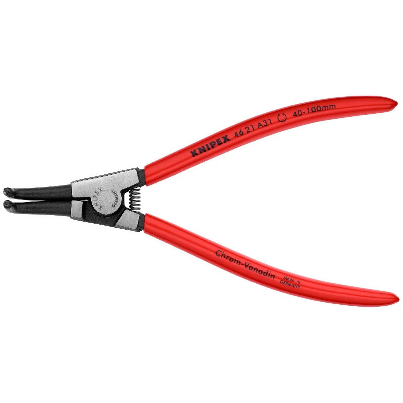 Versatile pliers for gripping and bending materials-Knipex 46 21 A31 SBA 8" External 90° Angled Snap Ring Pliers-Forged Tips