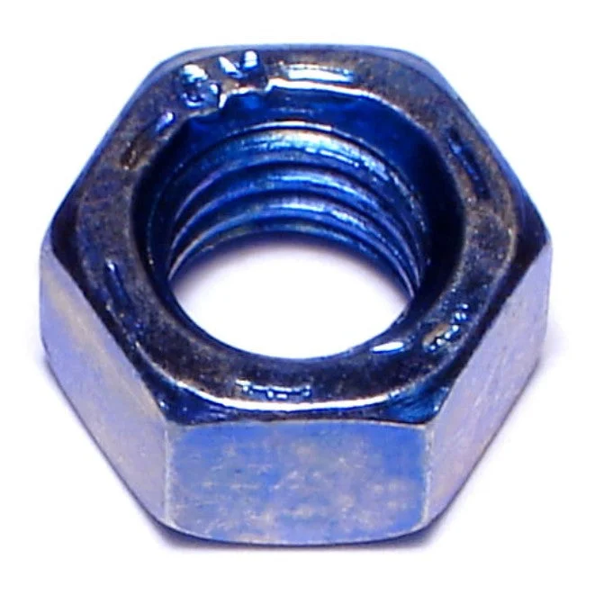 Washers with nuts for added security-3/8"-16 Zinc Grade 8 Blue Rinsed Hex Nuts (338 pcs.)