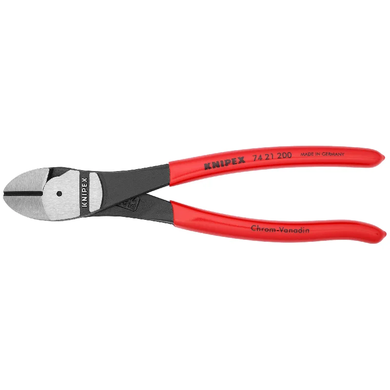 Versatile pliers for gripping and bending materials-Knipex 74 21 200 SBA 8" High Leverage 12° Angled Diagonal Cutters