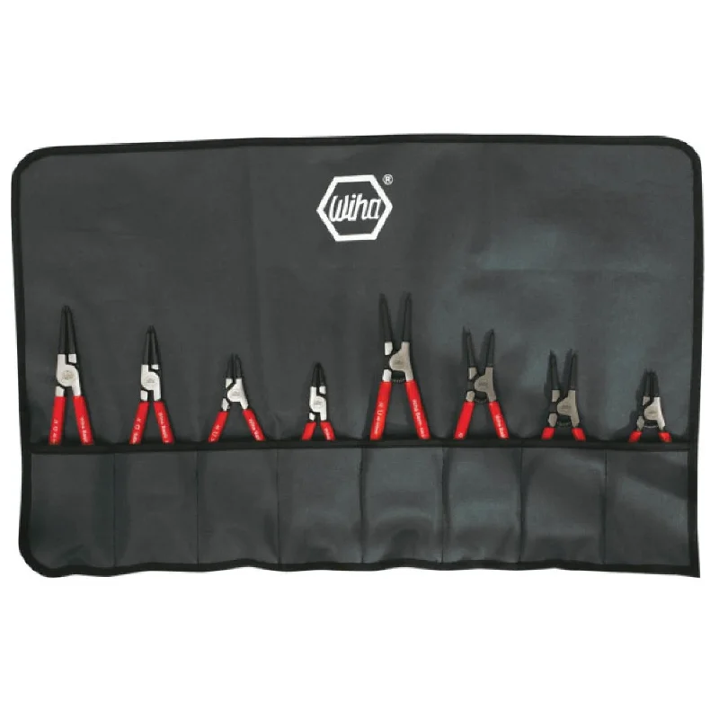 Pliers for auto repair with high clamping force-Wiha Tools 32693 8 Piece Internal/External Ring Pliers Pouch Set