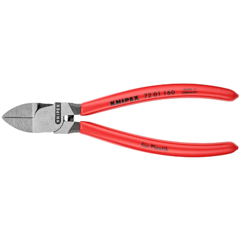 Multi-tool pliers with integrated saw blade for versatility-Knipex 72 01 160 6 1/4" Diagonal Pliers for Flush Cutting Plastics