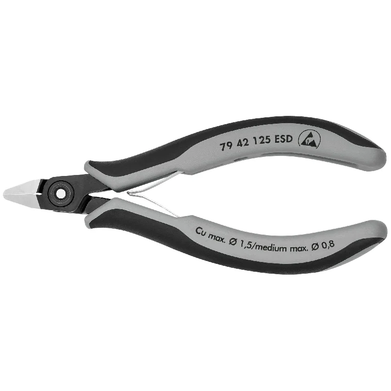 Industrial-grade pliers for factory and warehouse use-Knipex 79 42 125 ESD 5" Electronics Diagonal Cutters-ESD Handles