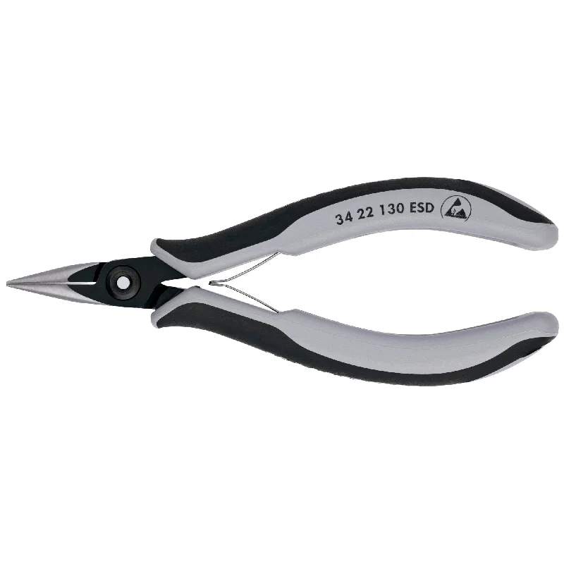 Pliers for wire stripping and cutting tasks-Knipex 34 22 130 ESD 5 1/4" Electronics Pliers-Half Round Tips, ESD Handles