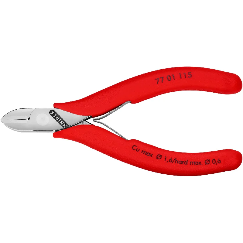 Adjustable pliers for versatile functionality-Knipex 77 01 115 4 1/2" Electronics Diagonal Cutters