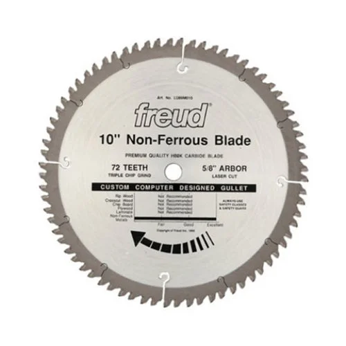 Heavy-duty saw blades for commercial use-Freud LU89M010 10" 72t x 5/8 Industrial Nonferrous Metals Blade