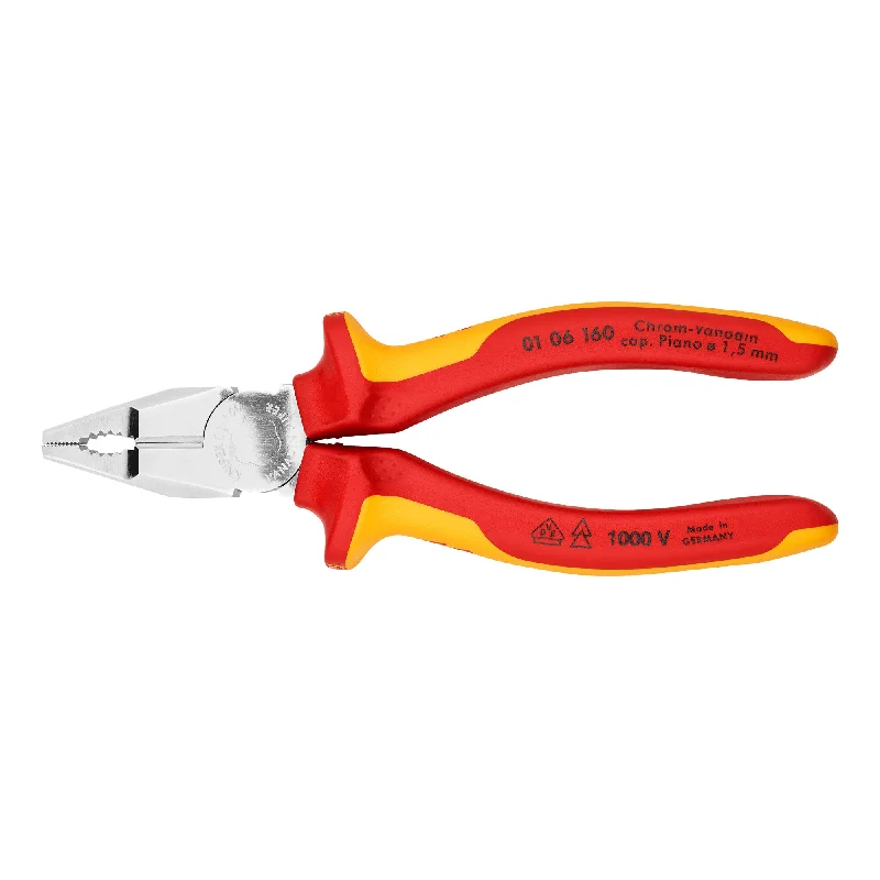 Locking pliers for a secure grip-Knipex 01 06 160 6 1/4" Combination Pliers-1000V Insulated